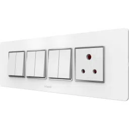 Goldmedal 6 Pcs Air Aura 10A Switch, Air 10A Socket &a; White Cover Plate Set, A78MC1-image-1