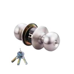 Dorset 60mm Silver Satin Finish Stainless Steel Cylindrical Knob Lock, ETTOSS (Pack of 2)-picture-20