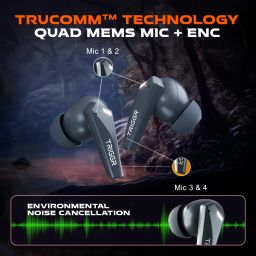 triggr Kraken X1 with Battery Display, 40ms Latency, Quad Mic ENC, 40 Hr, v5.3 Bluetooth Headset image 5
