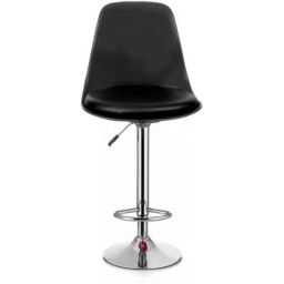 Rajpura Black Chrome Base Metal Bar Stool with Footrest-image-7