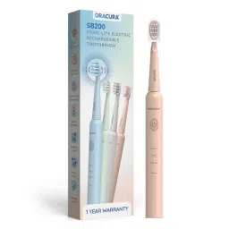 Oracura SB200 Sonic Lite Peach Electric Rechargeable Toothbrush with 1 Year Warranty-14