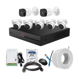 CP Plus 2.4MP Indoor &a; Outdoor CCTV Combo Kit with 8Ch DVR, 5 Dome 2 Bullet Camera, 8Ch SMPS, 70m Cable, 1TB HDD &a; Connector-25