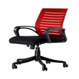 Regent Boom Net &a; Metal Black &a; Red Chair with Modle Handle (Pack of 2) image 2