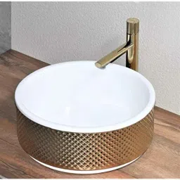 InArt Ceramic Gold Bathroom Table Top Wash Basin, INA-768-picture-19