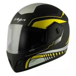 Vega Styler ABS Dull Black Neon Yellow Full Face Helmet, Size: Large-picture-16