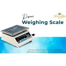Gold King Scale 20kg 1g Stainless Steel White Digital Weighing Scale with Front &a; Back LCD Display image 3