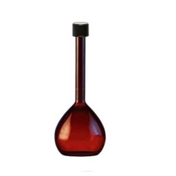 ABGIL 500ml Borosilicate Glass Amber Volumetric Flask with Screw Cap, ABG1635-3