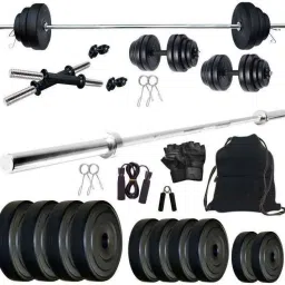 16 kg 16Kg PVC weight with 5ft Straight Rod and Accessories Home Gym Combo-13