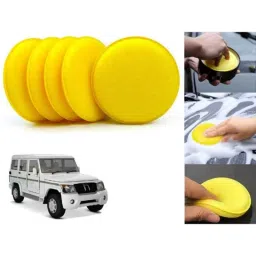Auto Pearl Polyurethane Beige Washing &a; Waxing Polish Foam Sponge for Bolero PowerPlus 2020 (Pack of 5)-picture-6