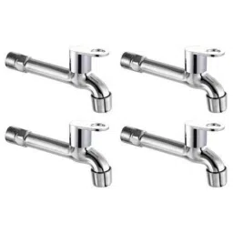 Drizzle OreoMini 4 Pcs Brass Chrome Finish Silver Long Body Bib Cock Set with Foam Flow, LONGOREOMINI4-image-36
