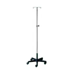 Mascot Mild Steel White &a; Black Saline IV Stand with Double Hook-39
