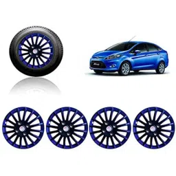 Auto Pearl 4 Pcs 14 inch ABS Black &a; Blue Press Fitting Wheel Cover Set for Ford Fiesta-picture-43