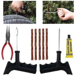AllExtreme EXTTPK5 Complete Tubeless Tyre Puncture Repair Kit with Emergency Brown Puncher Seal Strips-picture-21