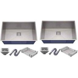 Zesta 24x18x10 inch Stainless Steel Matt Finish Single Bowl Kitchen Sink with Square Coupling (Pack of 2)-picture-6