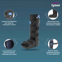 Tynor D51ACZ Steel &a; Nylon Black Air Walker Boot, Size: S image 3