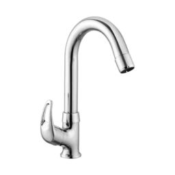 TROT Paris Brass Chrome Finish Table Top Swan Neck Tap with Swivel Spout Foam Flow, PRS-12-image-5