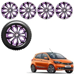Auto Pearl 4 Pcs 13 inch Black ABS Press Type Hubcap Wheel Cover Set with Retention Ring for Tata Tiago2019XBXEXM-image-69