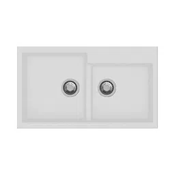 Uken Heavy Duty Quartz Kitchen Sink (31X17.5) With Accessories(31/17.5-Qr-Me-Ms-10) White-picture-11