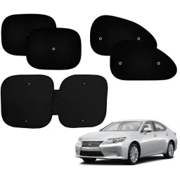 Auto Pearl 6 Pcs PVC &a; Mesh Black Window, Front &a; Rear Sun Shade Set for Lexus-picture-44