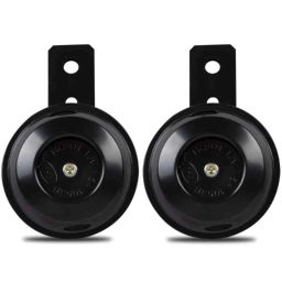 AllExtreme EXASHB2 2 Pcs 12V Black Waterproof Super Loud Electric Honk Air Horn Siren Set-31