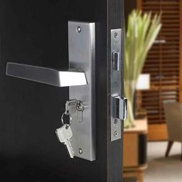 Voltizi 8 inch Stainless Steel 304 Cylindrical Plate Mortise Door Lock Handle Set with 3 Keys, SANA-OSK-33