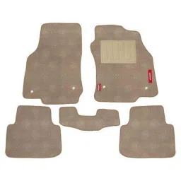 Elegant Jewel 5 Pcs Polypropylene &a; Non Woven Beige Carpet Car Floor Mat Set for Datsun redi-GO-picture-49