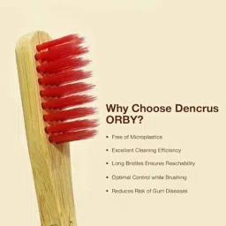 Dencrus Orby Plus Bamboo Brown Ultra Soft Toothbrush with Biodegradable &a; Compostable Handle, DENOPBTRPBL4 (Pack of 4) image 4