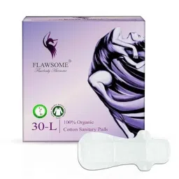 Flawsome 30 Pcs High Absorption Cotton Sanitary Pad Set with Paper Disposal Pouches, Size: L (Pack of 2)-33