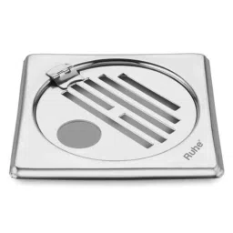 Ruhe 6x6 inch Stainless Steel Glossy Finish Classic Neon Square Floor Drain with Hole &a; Hinged Grating Top, 16-0509-68-picture-20