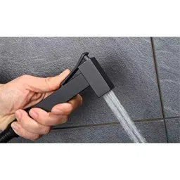 Aquieen Brass Matt Black Health Faucet with 1m SS Shower Tube &a; Wall Hook-picture-27