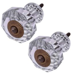 Atom 1.25 Inch Clear Small Crystal Glass Chinapin Cabinet Door knob (Pack of 2)-image-10