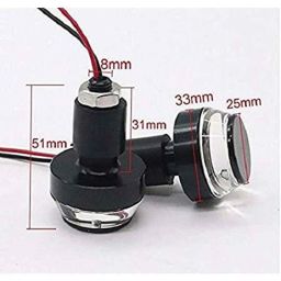 Meenu Arts Motorcycle/Bike Handlebar/Handle Weight Light Indicators for TVS Wego Bar End Turn Signal Grip (Black, Dual LED, Set of 2, Metal Built, Front Tapered)-2