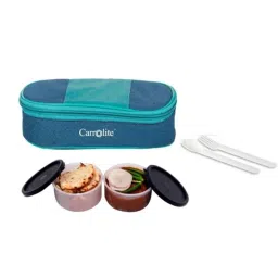Carrolite 400ml Blue &a; Black Plastic Lunchbox, Black_P-12 (Pack of 3)-picture-35