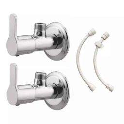 Fastgear 4 Pcs Turbo Stainless Steel Silver Chrome Finish Bathroom Faucet Set, FG1855-image-95