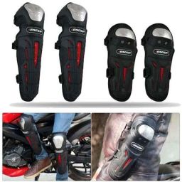 AllExtreme EXGKP4N 4 Pcs Stainless Steel Black Knee &a; Elbow Guards Set-35