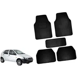 Auto Pearl 5 Pcs Polyester Black Car Floor Carpet Set for Tata Indica 1998-picture-46