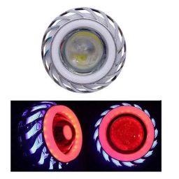 AllExtreme EXCPLBR High Quality Stylish Red &a; Blue Dual Ring COB LED Lens Projector Headlight-27