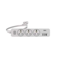 GM 3261 Cuba 4+1 Power Strip with Master Switch, Indicator, Safety Shutter, 3 International Sockets &a; 3 USB-picture-42