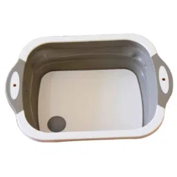 DeoDap Plastic &a; Rubber Collapsible Cutting Board with Dish Tub Basket, 0098A-11