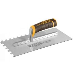 Ingco 280x130mm Stainless Steel Plastering Trowel with Teeth, HPTT28138-image-83