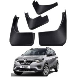 SureStrive 4 Pcs PVC Cup Type Front &a; Rear Mud Flap Set for Renault Triber All Model-13