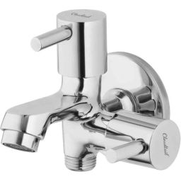 Cloudtail by Prestige Turbo CDT7102 Brass Chrome Finish Silver Wall Mounted 2 in 1 Bib Tap with Wall Flange-image-41
