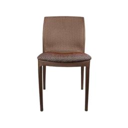 Diya Alpha Brown Solid Back Cushion Plastic Chair without Arm-14