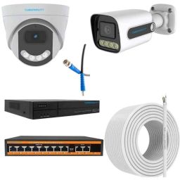 Cybernautt 3MP Full HD Indoor &a; Outdoor Network IP Combo Kit with 10Ch NVR, 5D 3B Full HD Camera, 8Ch POE, 100m Copper LAN Cable &a; Connectors-22
