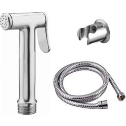 IRIS Dove Brass Chrome Finish Health Faucet with Flexible 1m Stainless Steel Tube &a; Wall Hook-34