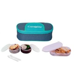 Carrolite 650ml Blue &a; White Plastic Lunchbox, White_P-49 (Pack of 5)-image-67