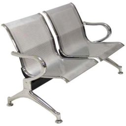 Wellsure Healthcare Mild Steel Chrome Plated Two Seater Waiting Chair, WSH-1497-image-15
