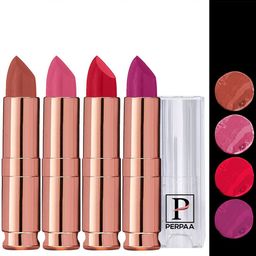 PERPAA Antique Set Of 4 Velvet Matte Lipstick - 3.5g Each - Red-Magenta-Pink-Nude-75