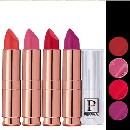 PERPAA Antique Set Of 4 Velvet Matte Lipstick - 3.5g Each-Red-Magenta-Pink-Bright Orange-13