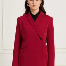 SALT ATTIRE Double-Breasted Anti-Wrinkle Comfort-Fit Blazer-image-86